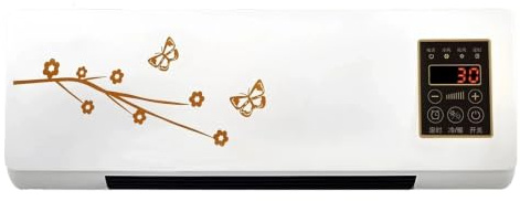 Unidad Combinada de Aire Acondicionado y Calefacción de Pared, Miniunidad de Aire Acondicionado Portátil sin Conductos de 1800 W, Ideal para Dormitorios, Baños, Garajes, Autocaravanas(Yellow)