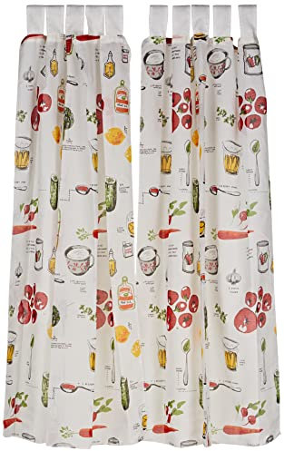 Martina Home Pack of 2 Curtains for Kitchen, Wine, Dimensions 100x 140 cm