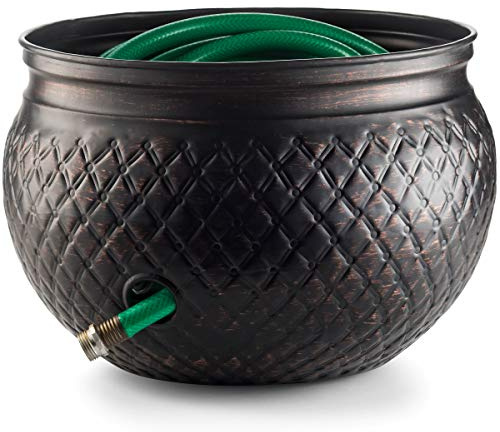 LifeSmart Garden Hose Pot Storage Holder with Copper Accents 16 x 12 Inches Updated for November 2020
