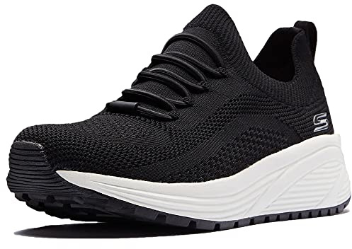 Skechers BOBS SPARROW 2.0 ALLEGIANCE CREW, Zapatillas para Mujer, Black Engineered Knit, 38 EU