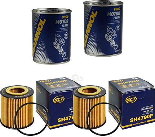 2x Original SCT Ölfilter SH 4790 P + 2x SCT Motor Flush Motorspülung