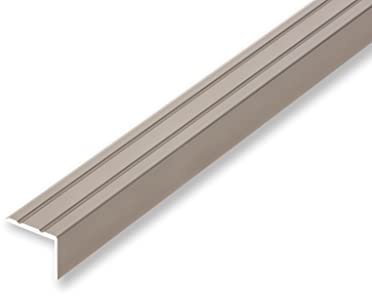 (10,34EUR/m) 25 x 20 x 1180 mm Treppenwinkel Edelstahl-Look selbstklebend Treppenkantenprofil Treppenkante
