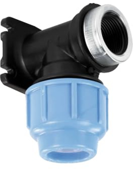 HydroSure Wall Plate Compression Elbow 32 mm x 1 - Pack of 3 | Garden Irrigation Wall Plate Elbow Fittings with 32 mm Compression to 1 BSP Threaded Outlet