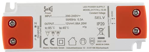 SeKi LED-Netzteil L-20-12 - 12V - 1,66A - 20W; LED Treiber - Transformator - Netzteil - Driver - Trafo