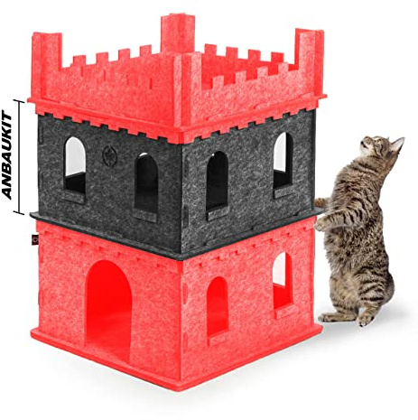 CanadianCat Company | Etagen-Anbauset - Katzenburg aus Filz für Katzen | Anbau-Kit für Felty Fort Filzburg