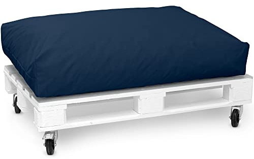 Spatium Jumbo XXL Palettenkissen Set abnehmbar Bezug wasserdicht gesteppt Palettenpolster Palettenauflage Palettensofa (Dunkelblau, Sitzkissen 120x80x20)
