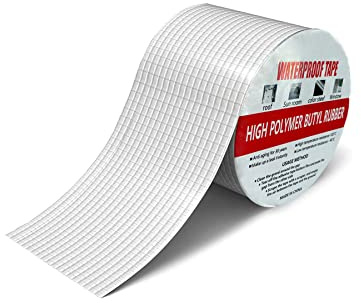 GEFONG Gomma Butilica Impermeabile Nastro in Foglio di Alluminio Lunghezza 5m Larghezza 10cm Nastro di Riparazione per Condotti Tetto Grondaia Riparazioni Interne ed Esterne 1 Rotolo