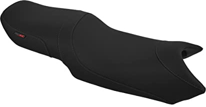 Moto Discovery Funda de Asiento Compatible con Yamaha FZ6 Fazer 600 2004-2009 Color Negro con Costuras en Gris Oscuro (C)