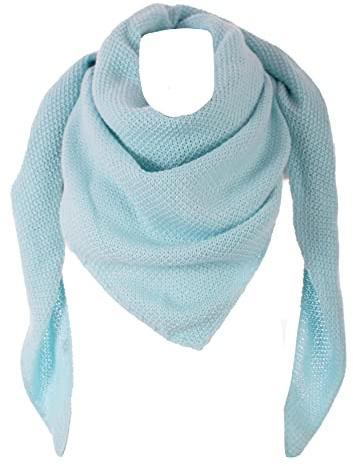 FASHION YOU WANT Damen XXL Strick Dreieck Schal mit Reiskorn Strickmuster in Unifarben, Schal, Leichtes Tuch (hellblau)
