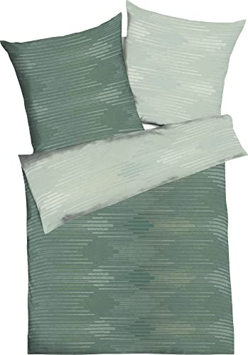Kaeppel Wendebettwäsche Ikat Mako-Satin Jade Größe 1x 135x200 cm + 1x 80x80 cm