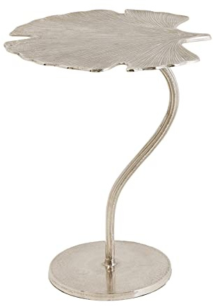 riess-ambiente.de Dekorativer Beistelltisch Ginkgo Leaf 53cm Silber Handmade Metall