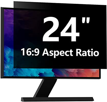 Computer Privacy Screen Protector 24 Inch with Hp Dell Acer Asus Samsung LG and More, Removable Security Shield Filter for 16:9 Aspect Ratio Monitor Like ViewSonic Sceptre AOC Koorui BenQ (24 Diagonal 16:9 1 Pack)