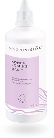 MAGNIVISION Kombilösung Basic, 360ml Kombilösung für weiche Kontaktlinsen, zur Reinigung und Lagerung von weichen Kontaktlinsen, boratfrei, Made in Europe