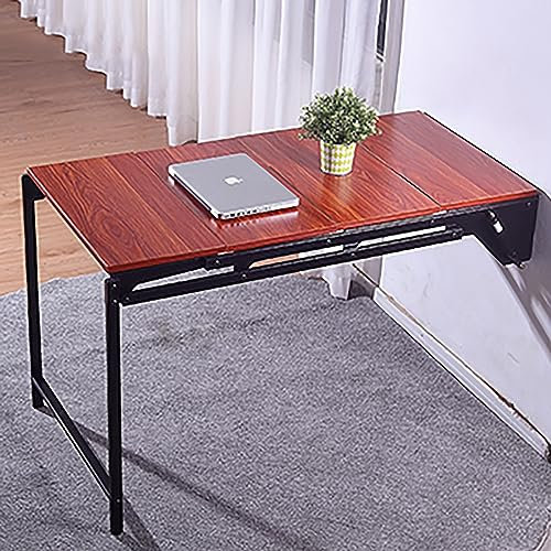 AKOGG Wand Klapptisch Mit Tafel Und Stauram, Wandtisch Bartisch Aus Holz, Mehrzweck Wandklapptisch Verformbar, Wandschrank Schreibtisch Für Wohnzimmer Küche Esszimmer (Color : Brown)