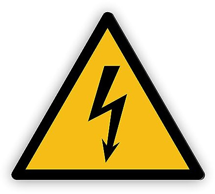 Warnzeichen (W012) Warnung vor elektrischer Spannung - Dreieckiges Warnschild - Signalgelb (RAL 1003) nach DIN EN ISO 7010