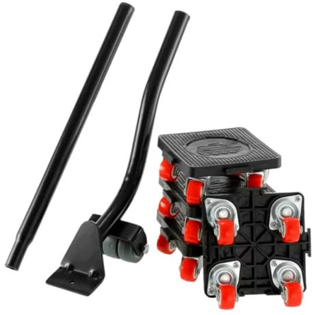 Möbelroller auf 4 Rädern mit 360° Schwenkbar, mit Möbelheber, 4 Möbelrollen, Schwerlasttransportwerkzeugsatz, max. Belastung 300 kg