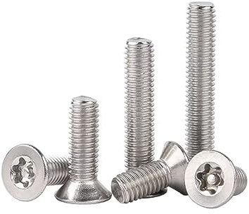 SYDARSYN Torx Tornillos para Metales 304 Acero Inoxidable Tornillo de Cabeza Avellanada Plana Tornillo de Seguridad M6x60mm (10 Piezas)