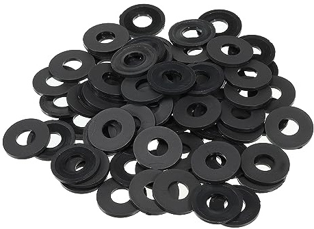 PATIKIL M10 Nylon Flache Unterlegscheiben 100 Packung 10mm ID 25mm AD 2mm Dick Dichtungsringe Beilagscheiben Dichtring für Wasserhahn Rohre Wasser Schlauch Befestiger Bolzen Schwarz