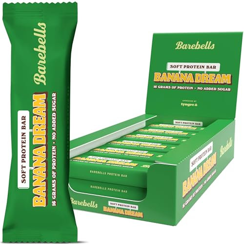 Barebells Protein Bars - 12 Count, 16g High Protein Treats – Sugar Free Chocolate Nutrition Bar, Low Carb – On The Go Breakfast or Post-Workout Snack (Banana Dream)