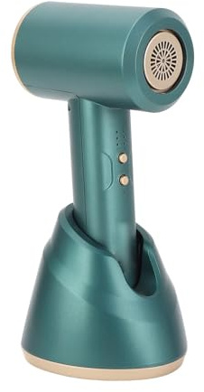PenRux Secador de Pelo Inalámbrico, Batería Recargable, 3 Niveles de Volumen de Aire, Ventilación de Aire Extraíble, 2 Boquillas Secadoras, Verde (Enchufe Europeo)