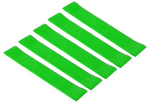 PATIKIL X-Lumière Résistance Bandes, 5 Paquet TPE Élastique Entraînement Bandes Exercice Boucle 0,3 mm Épais pour Entrainement Gym Musculation Entraînement Yoga Pilates, Vert
