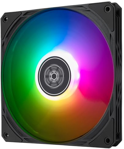 SilverStone Technology Air Slimmer 140 Enhanced Performance 140mm Slim Fan with Full-Range PWM, ARGB Lighting and Shark Force Technology, (SST-AS140B-ARGB)