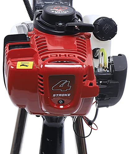 4 Takt Benzin Zement Vibrationsmaschine Beton Vibrator Surface Finishing Screed Elektrischer Betonrüttler Flaschenrüttler Profi Industiraler Betonvibrator Betonverdichter Estrich Ohne Lineal,Rot