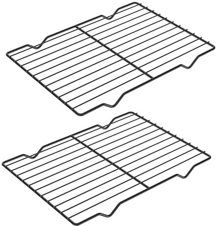 Adorila Confezione da 2 griglie di raffreddamento per la cottura, 20,3 x 27,9 cm, griglia in acciaio inox, griglia piccola per cuocere al forno arrosto