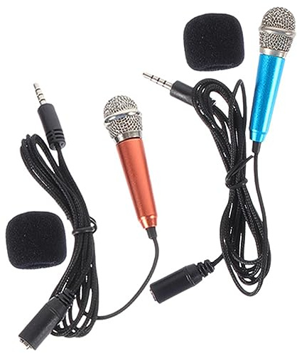 WHAMVOX Kleiner Mikrofon für Telefon, 2 Stück, Tragbares Handmikrofon | Metallgehäuse, Kompakt und Leicht zu Tragen, für Video Blogging und Interviews