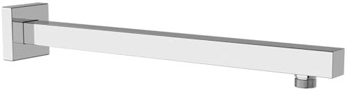 JINYOMFLY Braccio Doccia a Parete In Acciaio Inox Da 40 cm Per Soffione Fisso e Soffione Doccia a Pioggia, Braccio di Prolunga per Doccia, attacco universale G1/2 per soffione doccia (Argento)