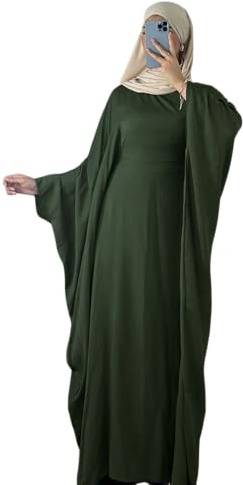 RUIG Frauen Muslim Robe Weiche Krepp Schmetterling Batwing Abaya Dubai Luxus Islam Muslim Kaftan Bescheidenes Kleid