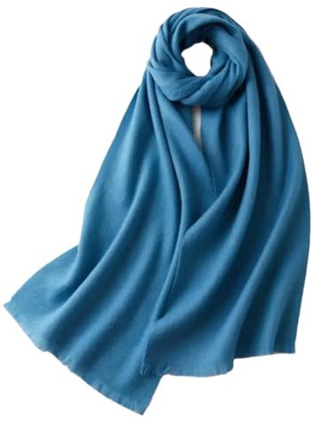 Damen Wollschal Warm Lang Kurz Kaschmir Schal, S Blau, One size