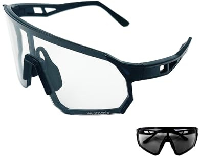 Wynthorix VeilGlam - Occhiali da pickleball da uomo, lenti fotocromatiche, protezione UV da trasparente a scuro, ANSI Z87.1, anti-appannamento, graffi, tennis, squash, racquetball