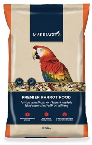 Marriages - Premier Parrot Food 12.55kg, Parrot Seed with Oats and Peanut Kernels, Wholesome Bird Seed, Bird Food Packed with Fibre and Protein | Parrot Seed with Oats and Peanut Kernels, Wholesome Bird Seed, Bird Food Packed with Fibre and Protein
