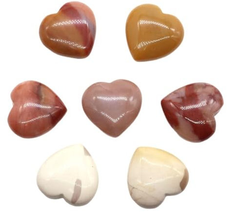 Pietre naturali a forma di cuore, quarzo rosa, 7 chakra, per energia Reiki, 2 pezzi, 30 mm, decorazione per la casa (mokaite)