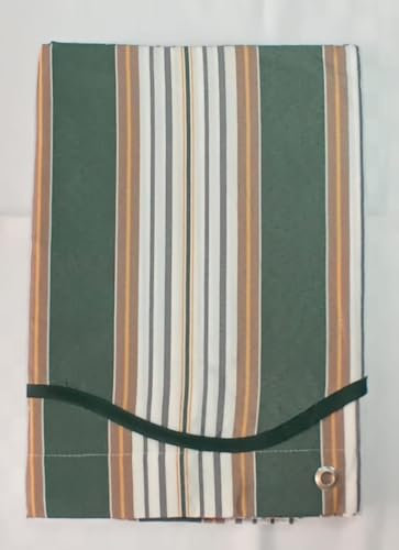 Corredocasa Tenda da Sole a Righe Strette con Anelli per Esterno da Balcone in Tessuto Resistente che Protegge dai Raggi Solari (Verde, 200L x 300A cm (1 Pannello))