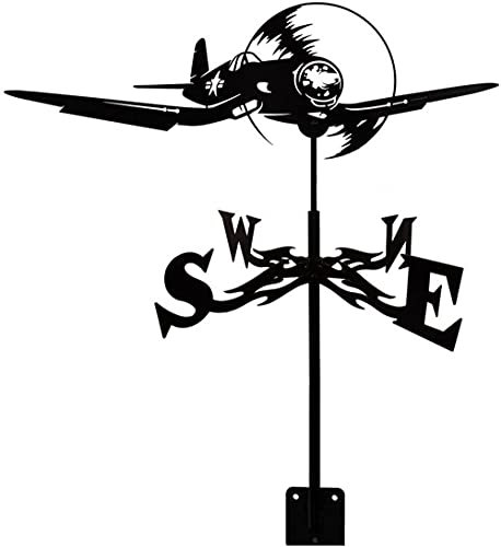 XAoSCd Girouette en Acier Inoxydable Girouette De Ferme Rétro Girouette d'avion De Chasse Girouette De Scène De Jardin Girouette De Jardin Professionnelle,