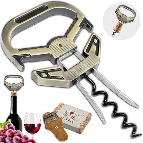 ZONSUSE Ah So Ouvre-bouteille pour Bouchons Cassants,Tire Bouchon pour Vieux Vins,Tire-Bouchon Double Prong pour Bouteille Vintage,Idee Cadeau Original pour Amateurs de Vins Agés (Élégant Cyan)