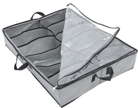 POPETPOP Scatola Porta Scarpe Riutilizzabile Con Cerniera e Coperchio Trasparente Organizzatore Per Scarpe in Non e Pe Grande Capacità