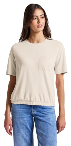 Street One dam-t-shirt med bröstficka, Silkstone vit, 40