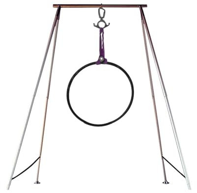 Professioneller Freistehender Aerial Hoop Rahmen für Zirkus Gymnastik Akrobatik Yoga - inklusive Zubehör geeignet für Anfänger und Experten
