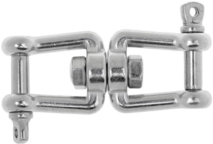 Grillete de rotación de acero de grado marino con doble mandíbula de rotación, conector de cadena resistente a la corrosión para barcos