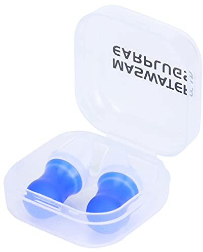 Ohrstöpsel Lärmreduzierung zum Schwimmen Fliegen 2Pcs Silikon Schutzhülle (Blau großgröße + PP -Box)