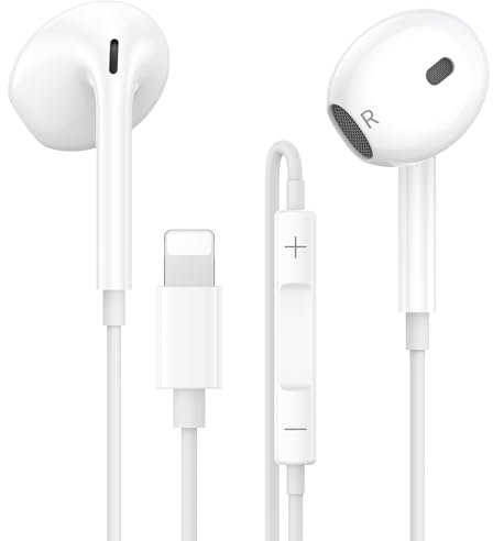 Auriculares con Cable para i-Phone,Auriculares Intrauditivos con Micrófono y Control de Volumen Sonido Estéreo HiFi y Aislamiento de Ruido Compatibles con i-Phone 14/Plus/Pro/ProMax/13/12/SE/11/XS/8/7