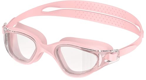 Ambienden Simglasögon för vuxna - HD-anti-dimma-linser, UV-skydd, vattentäta, lämpliga för träning och pool - unisex herr/dam simglasögon med passform, rosa