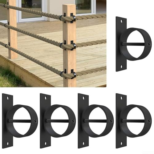 Lot de 5 supports de clôture de 5,1 cm, supports de corde robustes pour clôture et cordes de combat, rampes d'escalier, crochets muraux, crochets de plafond