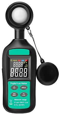 Handheld Light Meter, Luxmeter Digital Light Meter 200K Lux Meter Photometer Uv Meter UV Radiometer Handheld Illuminometer Photometer
