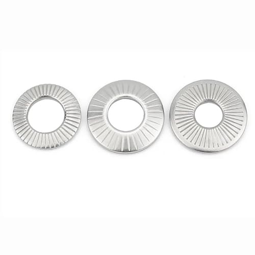 XIAOGYYE Rondella Elastica a Disco Susss 304, Rondella Di Sicurezza a Farfalla, Rondella Conica Zigrinata Monofacciale M3-M16/ Color/20Pcs M8