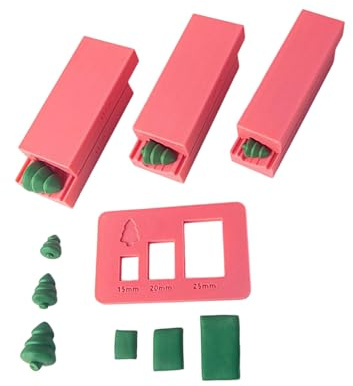 Rouleau à pâtisserie en argile pour sapin de Noël - Fournitures de fabrication de bijoux pour projets d'artisanat et décoration de la maison - Ensemble d'outils en argile faits à la main