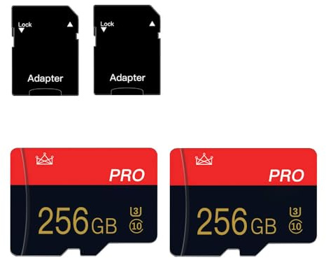 2 Pack 256GB Micro Memory Card Class 10 TF Card with Adapter High Speed Memory Card for Tablet,Camera,Drone(2 PCS)